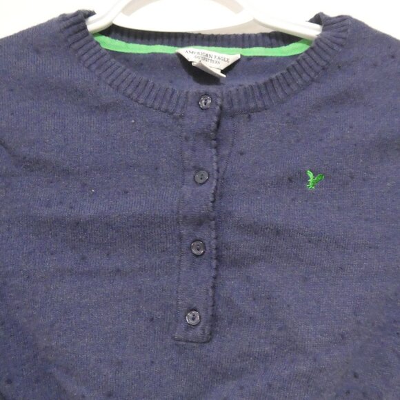AMERICAN EAGLE OUTFITTERS | xs - extra small | Chic Dark Blue Cropped Sweater - Picture 1 of 15